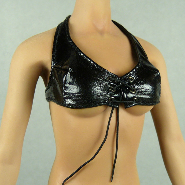 Toys City 1/6 Scale Sexy Female Glossy Black Leather Bra Image 1